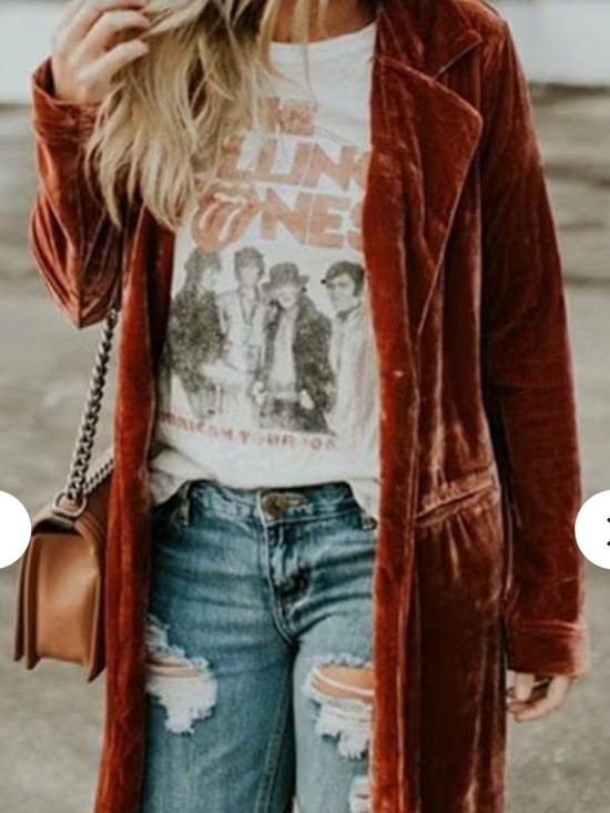 Free People Jackets & Blazers - Free People Rust Red Velvet Trench Coat with Paisley Lining